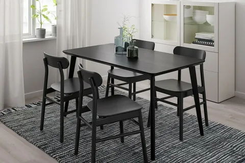 black kitchen dining table