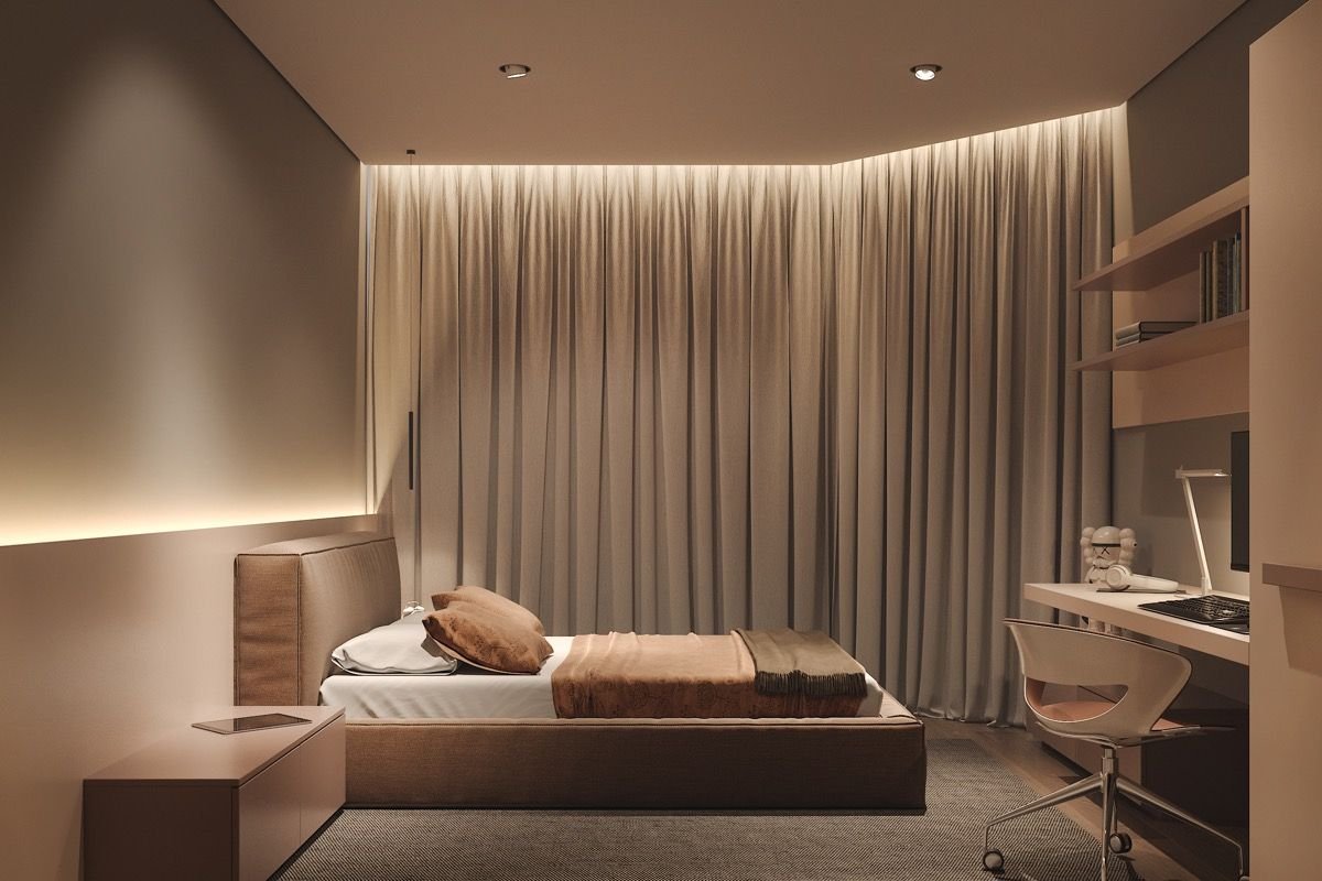 modern lighting in a stylish bedroom