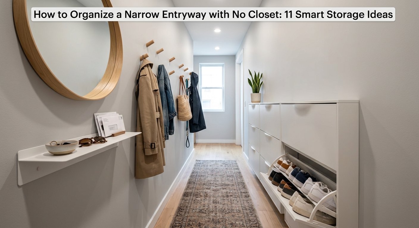 How to Organize a Narrow Entryway with No Closet: 11 Smart Storage Ideas